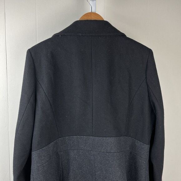 Guess Wool Blend Pea Coat Gray Black‎ Double Breasted Womens XL - Picture 6 of 7